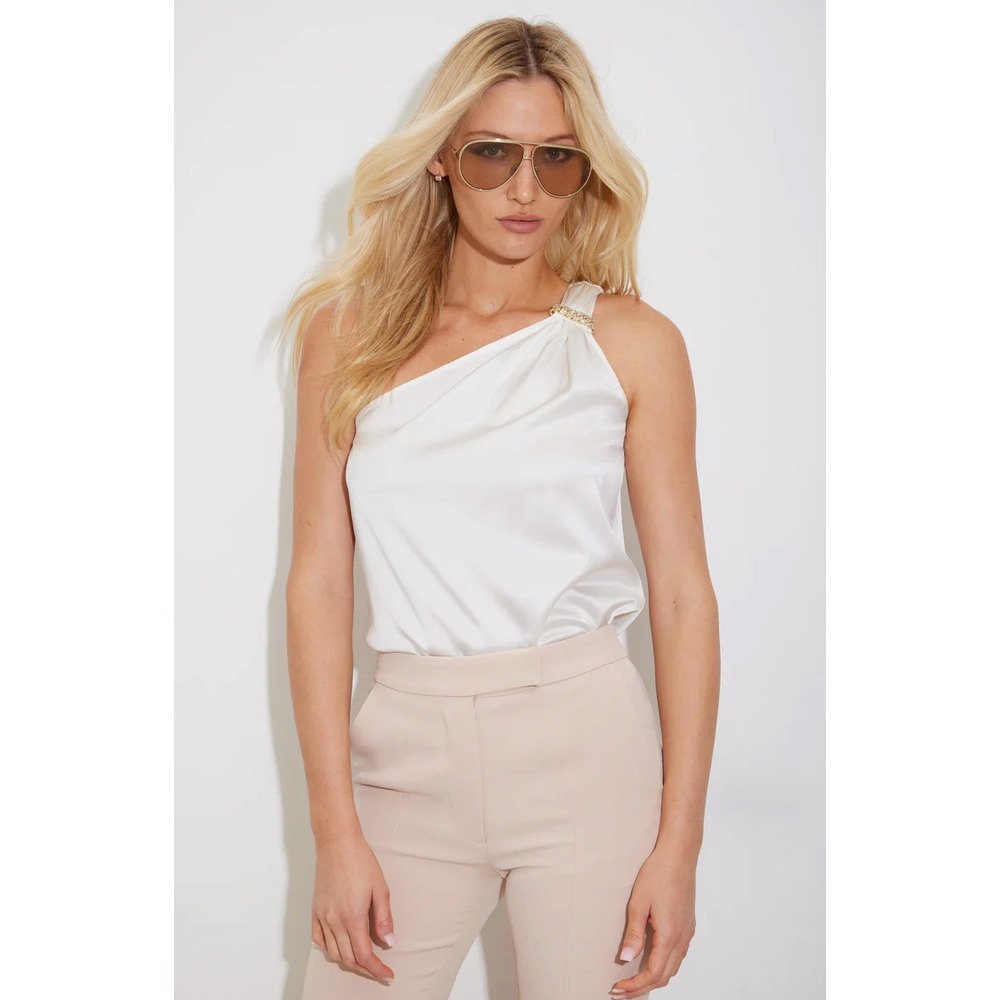 Generation Love Women's Lia Crystal Chain Blouse XLARGE White Cocktail Party NWT